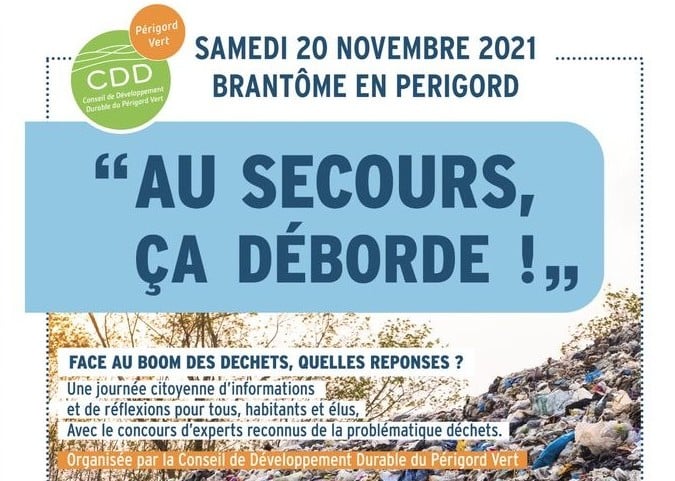 Affiche de la journée "Au secours, ça déborde" du CDD Périgord Vert