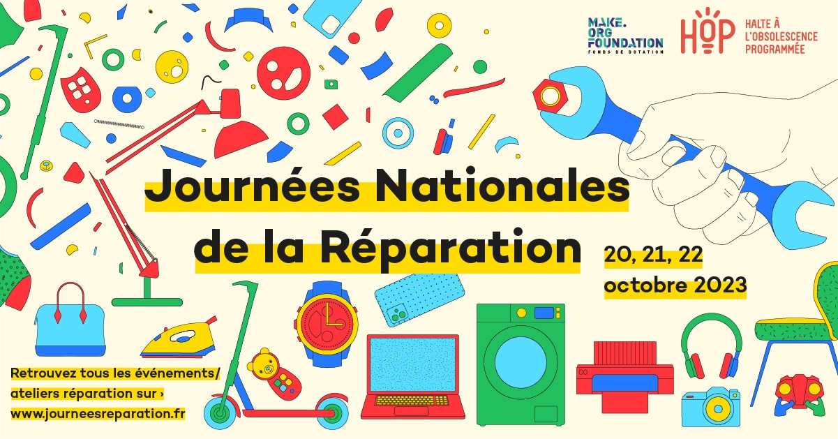 Journées Nationales de la Réparation 20, 21 et 22 octobre 2023