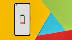 Un Pixel 4a qui indique une batterie à plat avec une jauge en rouge.