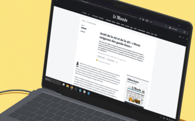 La tribune du Monde dans le design de l'ordinateur